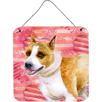 "Caroline's Treasures American Staffordshire Metal Print, 6h x 6w, Love is a Dog"