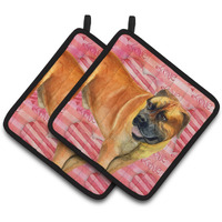"Caroline's Treasures Boerboel Mastiff Decorated pot holder, 7.5H x 7.5W, Love is a Dog"