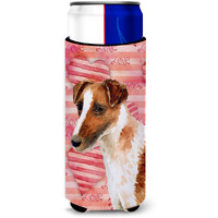 "Caroline's Treasures Smooth Fox Terrier Love Decorative Can Hugger, Slim, Multicolor"