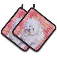 "Caroline's Treasures Bichon Frise Decorated pot holder, 7.5H x 7.5W, Love is a Dog"