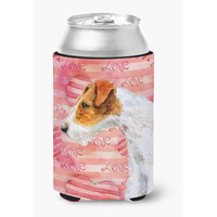"Caroline's Treasures Fox Terrier Love Decorative Can Hugger, Multicolor"
