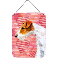 "Caroline's Treasures Fox Terrier Love Metal Print, 16"" x 12"", Multicolor"