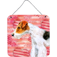 "Caroline's Treasures Fox Terrier Metal Print, 6h x 6w, Love is a Dog"
