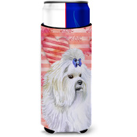 "Caroline's Treasures Maltese Love Decorative Can Hugger, Slim, Multicolor"