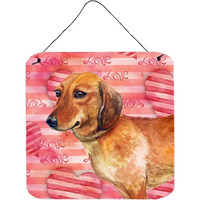 "Caroline's Treasures Dachshund Metal Print, 6h x 6w, Love is a Dog"