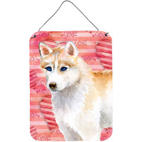 "Caroline's Treasures Siberian Husky Love Metal Print, 16"" x 12"", Multicolor"