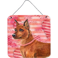 "Caroline's Treasures Miniature Pinscher Metal Print, 6h x 6w, Love is a Dog"