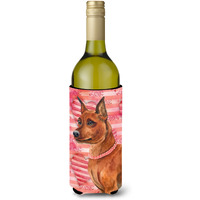 "Caroline's Treasures Miniature Pinscher Love Decorative Bottle Hugger, 750ml, Multicolor"