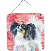 "Caroline's Treasures Papillon Metal Print, 6h x 6w, Love is a Dog"