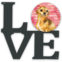 "Caroline's Treasures Chihuahua Metal Artwork Love wall-decor, Multicolor"