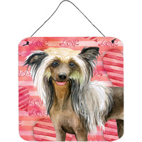 "Caroline's Treasures Chinese Crested Metal Print, 6h x 6w, Love is a Dog"