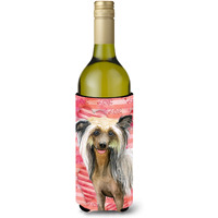"Caroline's Treasures Chinese Crested Love Decorative Bottle Hugger, 750ml, Multicolor"