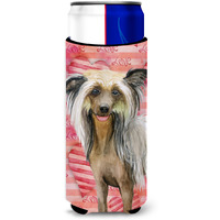 "Caroline's Treasures Chinese Crested Love Decorative Can Hugger, Slim, Multicolor"
