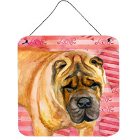 "Caroline's Treasures Shar Pei Metal Print, 6h x 6w, Love is a Dog"