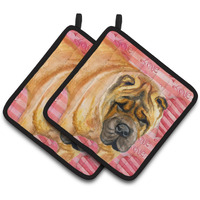 "Caroline's Treasures Shar Pei Decorated pot holder, 7.5H x 7.5W, Love is a Dog"