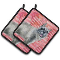 "Caroline's Treasures Schnauzer Decorated pot holder, 7.5H x 7.5W, Love is a Dog"