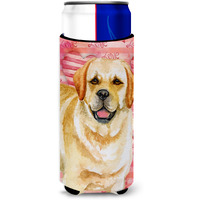 "Caroline's Treasures Golden Retriever Love Decorative Can Hugger, Slim, Multicolor"