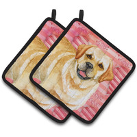 "Caroline's Treasures Golden Retriever Decorated pot holder, 7.5H x 7.5W, Love is a Dog"