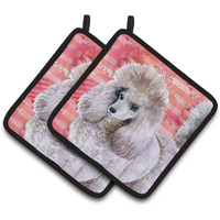 "Caroline's Treasures Poodle Decorated pot holder, 7.5H x 7.5W, Love is a Dog"