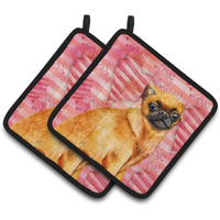 "Caroline's Treasures Small Brabant Griffon Decorated pot holder, 7.5H x 7.5W, Love is a Dog"
