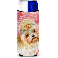"Caroline's Treasures Morkie Love Decorative Can Hugger, Slim, Multicolor"