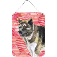 "Caroline's Treasures American Akita Love Metal Print, 16"" x 12"", Multicolor"