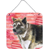 "Caroline's Treasures American Akita Metal Print, 6h x 6w, Love is a Dog"