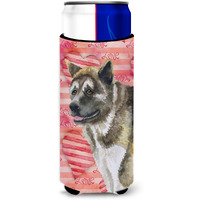 "Caroline's Treasures American Akita Love Decorative Can Hugger, Slim, Multicolor"
