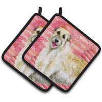"Caroline's Treasures Irish Wolfhound Decorated pot holder, 7.5H x 7.5W, Love is a Dog"