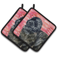 "Caroline's Treasures Newfoundland Decorated pot holder, 7.5H x 7.5W, Love is a Dog"