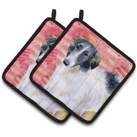 "Caroline's Treasures Borzoi Decorated pot holder, 7.5H x 7.5W, Love is a Dog"