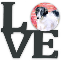 "Caroline's Treasures Borzoi Metal Artwork Love wall-decor, Multicolor"