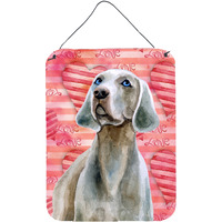 "Caroline's Treasures Weimaraner Love Metal Print, 16"" x 12"", Multicolor"