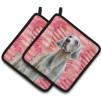 "Caroline's Treasures Weimaraner Decorated pot holder, 7.5H x 7.5W, Love is a Dog"