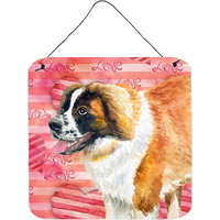 "Caroline's Treasures Saint Bernard Metal Print, 6h x 6w, Love is a Dog"
