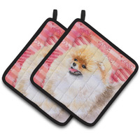 "Caroline's Treasures Pomeranian Decorated pot holder, 7.5H x 7.5W, Love is a Dog"