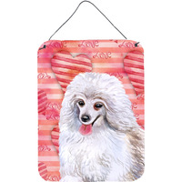 "Caroline's Treasures Medium White Poodle Love Metal Print, 16"" x 12"", Multicolor"
