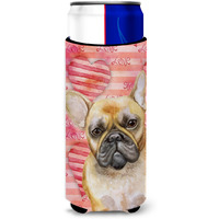 "Caroline's Treasures French Bulldog Love Decorative Can Hugger, Slim, Multicolor"
