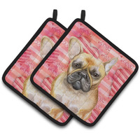 "Caroline's Treasures French Bulldog Decorated pot holder, 7.5H x 7.5W, Love is a Dog"