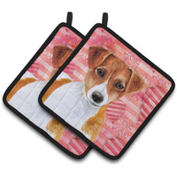 "Caroline's Treasures Jack Russell Terrier Decorated pot holder, 7.5H x 7.5W, Love is a Dog"