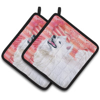 "Caroline's Treasures Samoyed Decorated pot holder, 7.5H x 7.5W, Love is a Dog"
