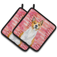 "Caroline's Treasures Basenji Decorated pot holder, 7.5H x 7.5W, Love is a Dog"
