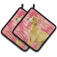 "Caroline's Treasures Italian Greyhound Decorated pot holder, 7.5H x 7.5W, Love is a Dog"