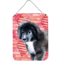 "Caroline's Treasures Newfoundland Puppy Love Metal Print, 16"" x 12"", Multicolor"