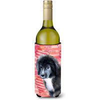 "Caroline's Treasures Newfoundland Puppy Love Decorative Bottle Hugger, 750ml, Multicolor"