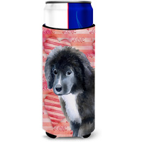 "Caroline's Treasures Newfoundland Puppy Love Decorative Can Hugger, Slim, Multicolor"