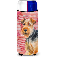 "Caroline's Treasures Welsh Terrier Love Decorative Can Hugger, Slim, Multicolor"