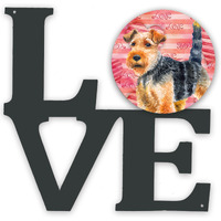 "Caroline's Treasures Welsh Terrier Metal Artwork Love wall-decor, Multicolor"