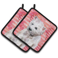 "Caroline's Treasures Westie Decorated pot holder, 7.5H x 7.5W, Love is a Dog"