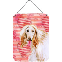 "Caroline's Treasures Afghan Hound Love Metal Print, 16"" x 12"", Multicolor"